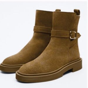 🤎 Fleece Lined Split Leather Ankle Boots